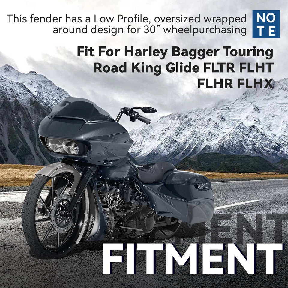 Колесо переднего крыла для Harley Bagger Touring FLTR FLHT FLHR FLHX 30 дюймов - Изображение 3 из 4