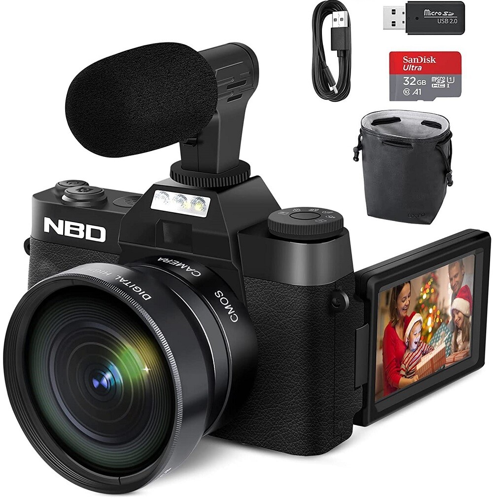 Digital Camera 4K Video Camcorder 16X 48MP Screen For