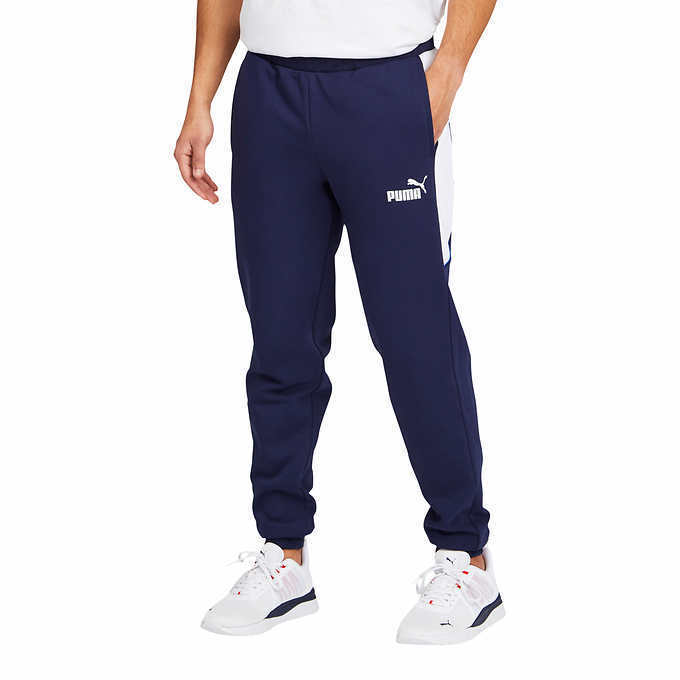 PUMA track pants blue × white Puma Men's Pipe Sports Fleece Joggers, Sweatpants, Jogging