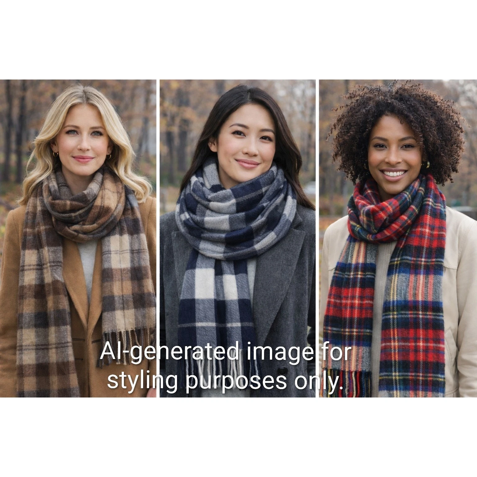 Lot of 3 Plaid Scarves Pendleton Wool + Plush Apparel Oversized Wrap + Red Plaid