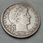 1912 Barber Quarter 25C Silver .900 Philadelphia Circulated Uncertified