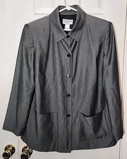 Vintage Pendleton Womens Black/ Grey Blazer Jacket Size 16