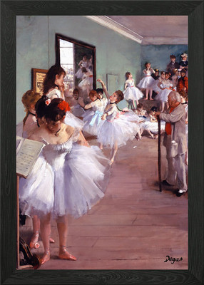 Der Tanzkurs von Degas gerahmtes Wandbild Poster Leinwanddruck Bild