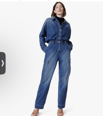 DEE OCLEPPO Rylee Women's Stretch Cargo Denim Jumpsuit  NWT size 12