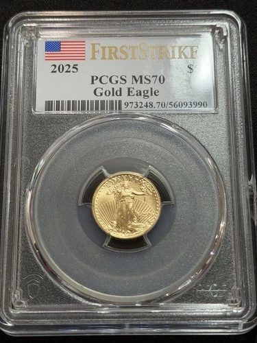 2025 $5 American Gold Eagle 1/10 oz PCGS MS70 Gold Coin - First Strike