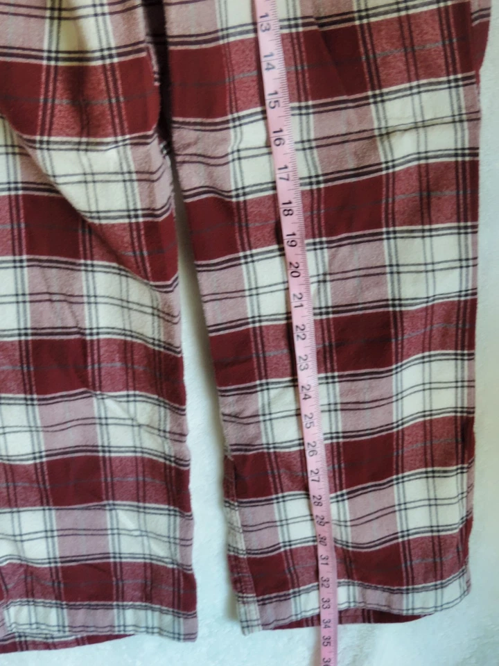 Pantalones de franela a cuadros rojos Abercrombie para niños talla M Foto 4 de 4