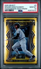 2025 Select Phenomenon Braden Montgomery Gold Prizm /10 #5 PSA 10 GEM MINT POP 1