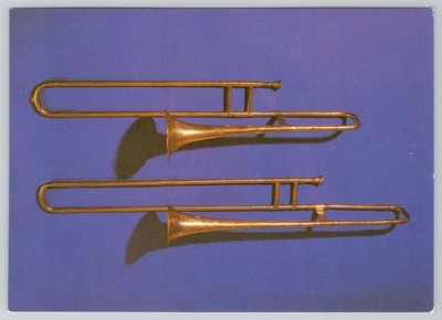 Postcard Art Card Tenor & Alto Trombone Bach Classical Music Musical Instrument