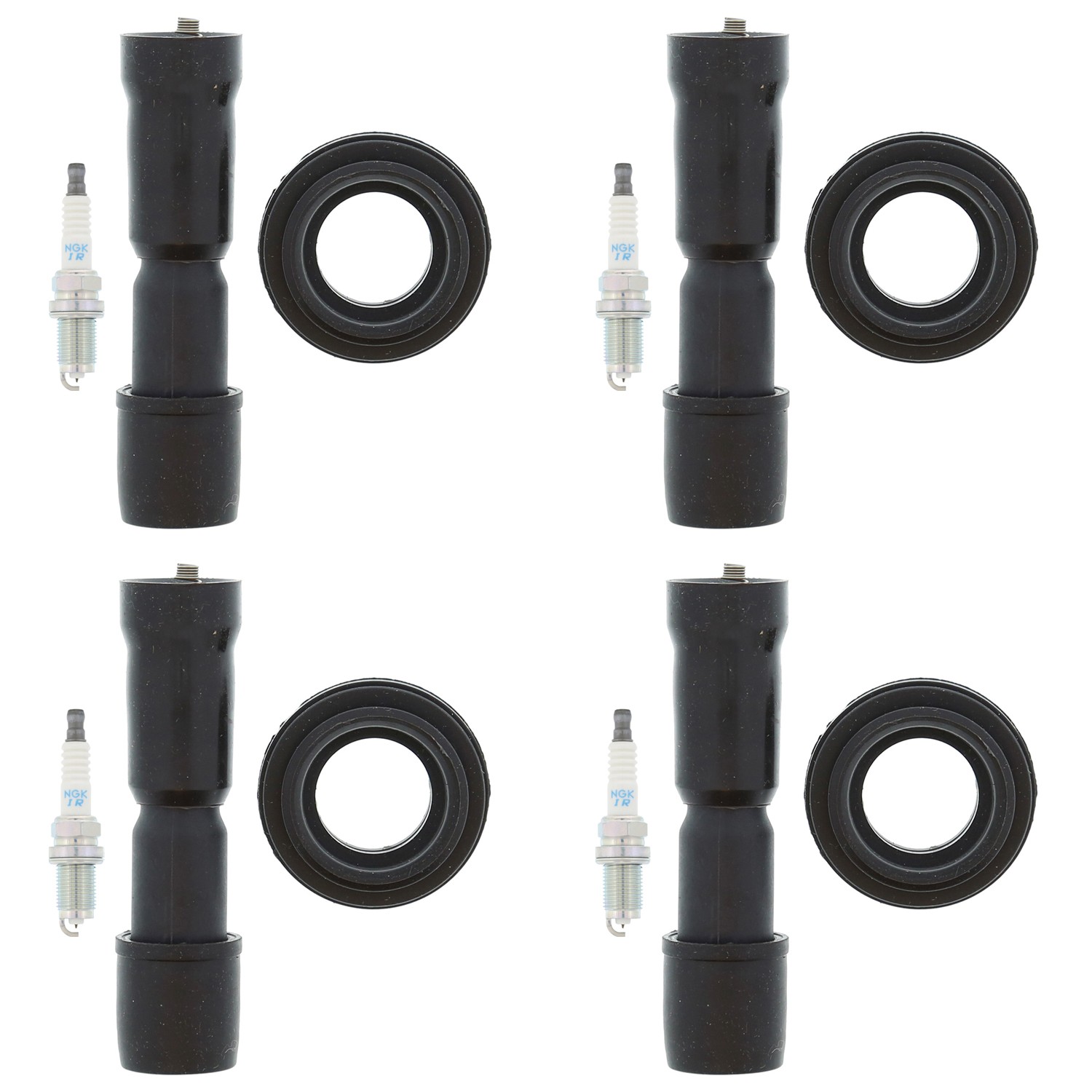 NGK 4 Laser Iridium Spark Plugs  Denso Coil Boot Kit for Honda Fit 1.5 L4 09-13
