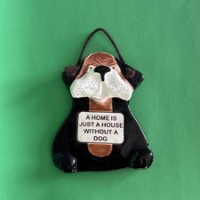 VTG Smoky Mountain Pottery "A HOME IS JUST A HOUSE WITHOUT A DOG  Wall Hanging