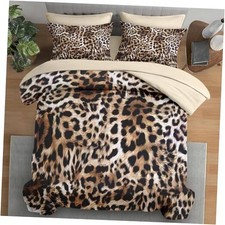 Comforter Set Size Animal Cheetah 7 Pcs Bedding for Kids and Queen Leopard