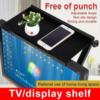 TV Monitor Top Shelf No-Drill Storage Rack for Router Set-Top Box