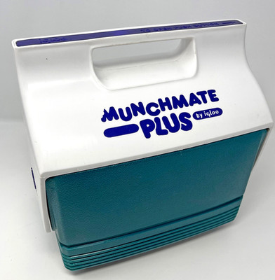 Vintage Igloo Munchmate Plus Teal Blue & Purple Camping Lunch Cooler 1996 Used