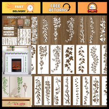 16 Pcs Leaf Vine Stencils for Painting - Reusable Floral Wall Art Templates, Hom