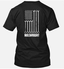 Millwright American Flag T-Shirt Made in the USA Size S to 3XL