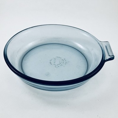 Vintage PYREX Top Of Stove Flameware Blue Tint Glass Pan  7'' 817-B