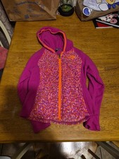 The North Face Toddler Fleece Hooded Zip-Up Jacket Pink Purple Dots, Size 5t