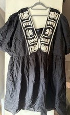 Simply Be Black V Neck Knee Length Dress Size 30 New With Tags