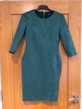 Green dress tiny black stars faux suede size small 8 to 10
