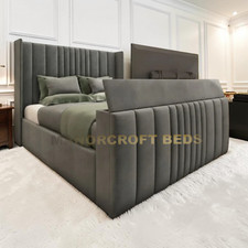 Image of Manhattan Upholstered TV Bed Frame In All UK Sizes 3ft-6ft
