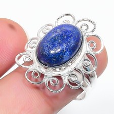 Blue Lapis Lazuli Gemstone Handmade 925 Sterling Silver All Size Ring For Gift