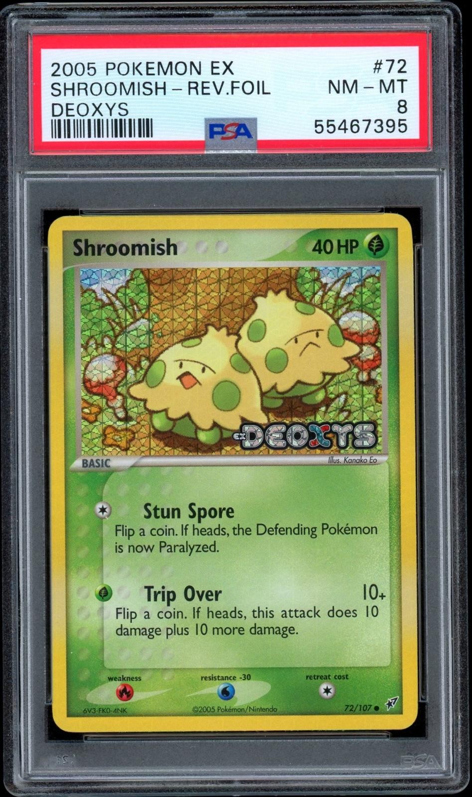 Shroomish Reverse Holo 72/107 Deoxys Pokemon PSA 8