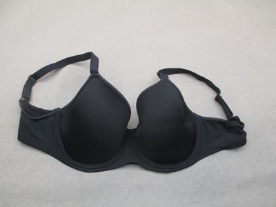 36D Paramour Womens Blk Lined Underwired Back Closure Opaque TShirt Demi Bra 11K