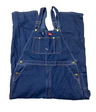 Dickies Denim Overalls Mens 40 X 30 Dark Blue Denim Carpenter