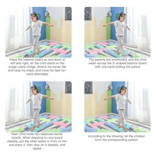 :Children Balance Beam Stepping Stones Obstacle Course Curved Blocks Balance