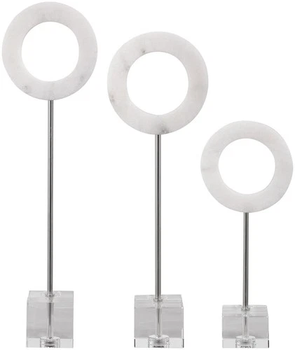 Uttermost 17871 Coin Toss 22" Tall Crystal and Marble Abstract - Crystal / - Picture 4 of 5