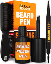 Beard Pen Filler Styling Kit for Men - 3-In-1 Filling Set with 4-Tip Fork, Norma
