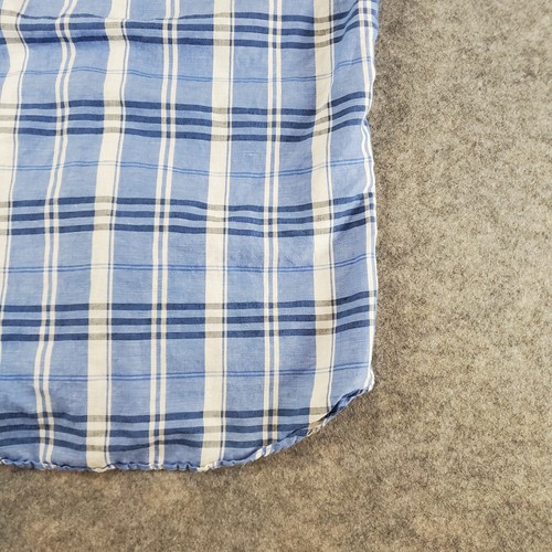 Camisa con botones Uniqlo para hombre extra pequeña azul blanca cuello a cuadros manga corta - Imagen 12 de 14