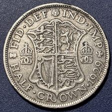 1929 Great Britain Half Crown Silver Coin. *Better Grade and Condition*