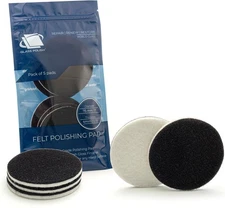 Glass Polish 3 inch (75mm) Pack of 5 Felt Polishing Pads for Polishing Glass,
