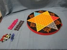 Vtg Chinese & Regular Checkers Game Round Tin Made in Japan Ohio Art 2 Sided