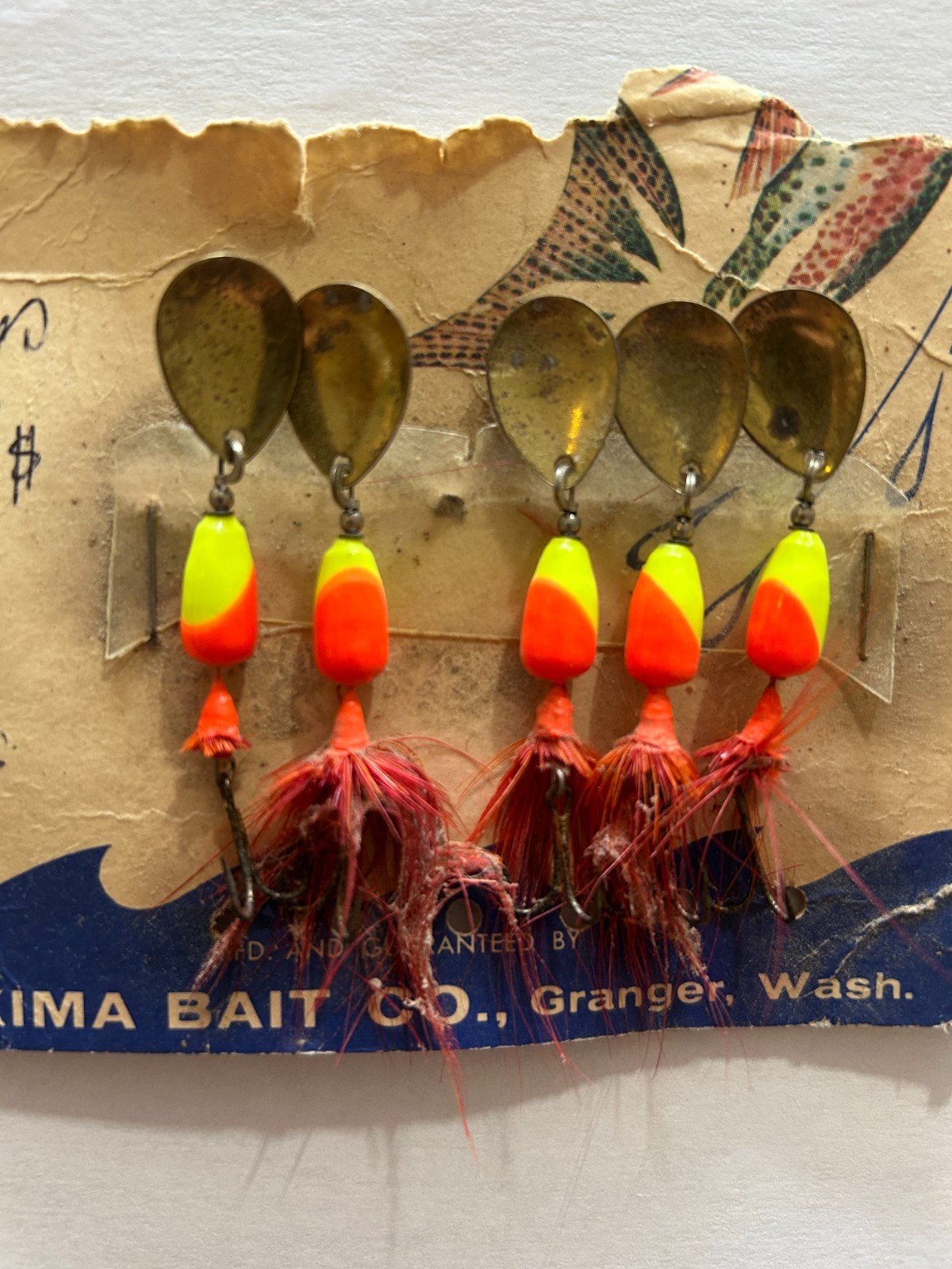 Vintage Set of 5 Yakima Bait Co. Rooster Tail Spinning Lure