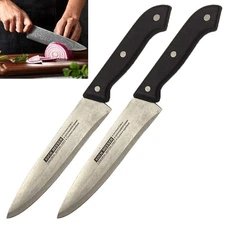 2 Pk Chef Knife 7" Sharp Blade Stainless Steel Home Cooking Kitchen Professional