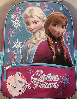 Disney Frozen Zipper BackPack New W/Tags 12 X 16 Inches Sisters Forever