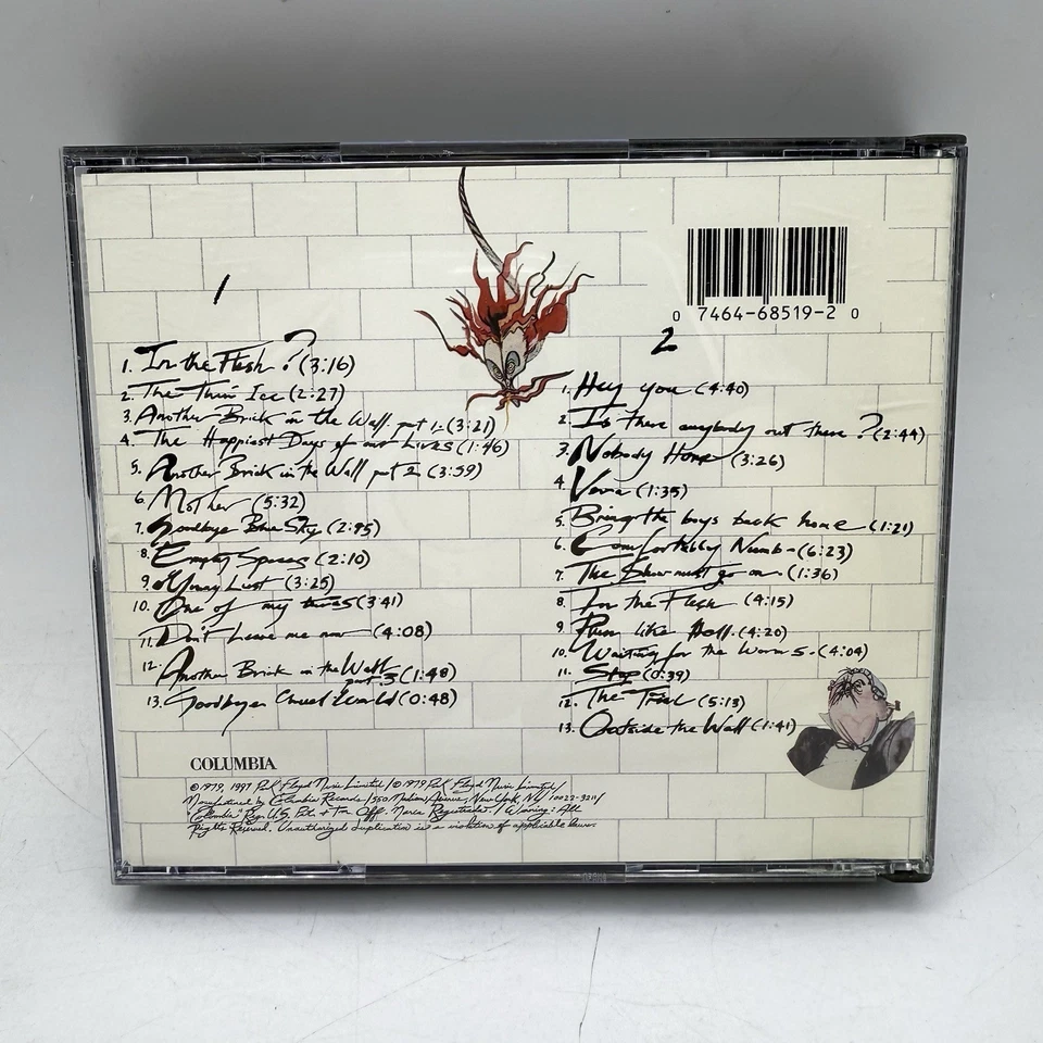 Pink Floyd – The Wall Reissue (CD 2 Disc Set W/Booklet 1997) Columbia C2K68519 Foto 2 de 4