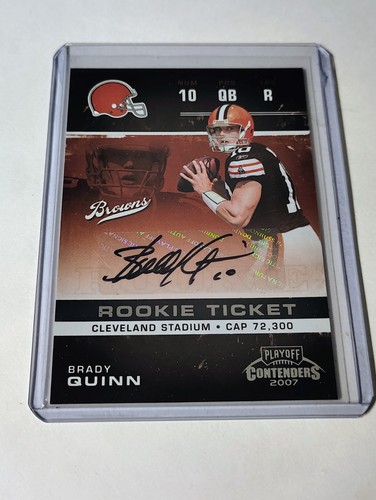 2007 Playoff Contenders Brady Quinn Rookie Ticket Auto #115 Browns Notre Dame