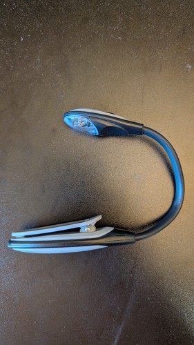 Black Flexible Reading Lamp LED Clip On Directly to Book - Non-Rechargeable