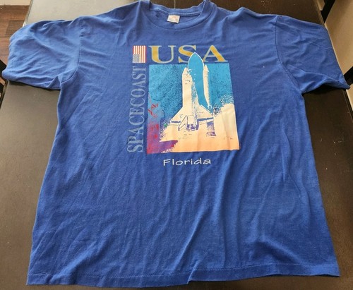 Vtg Single Stitch NASA Space Shuttle USA florida Mens T Shirt  Sz XX Large