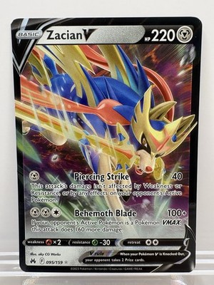 Zacian V 095/159 SWSH: Crown Zenith Holo NM PLEASE READ DESCRIPTION
