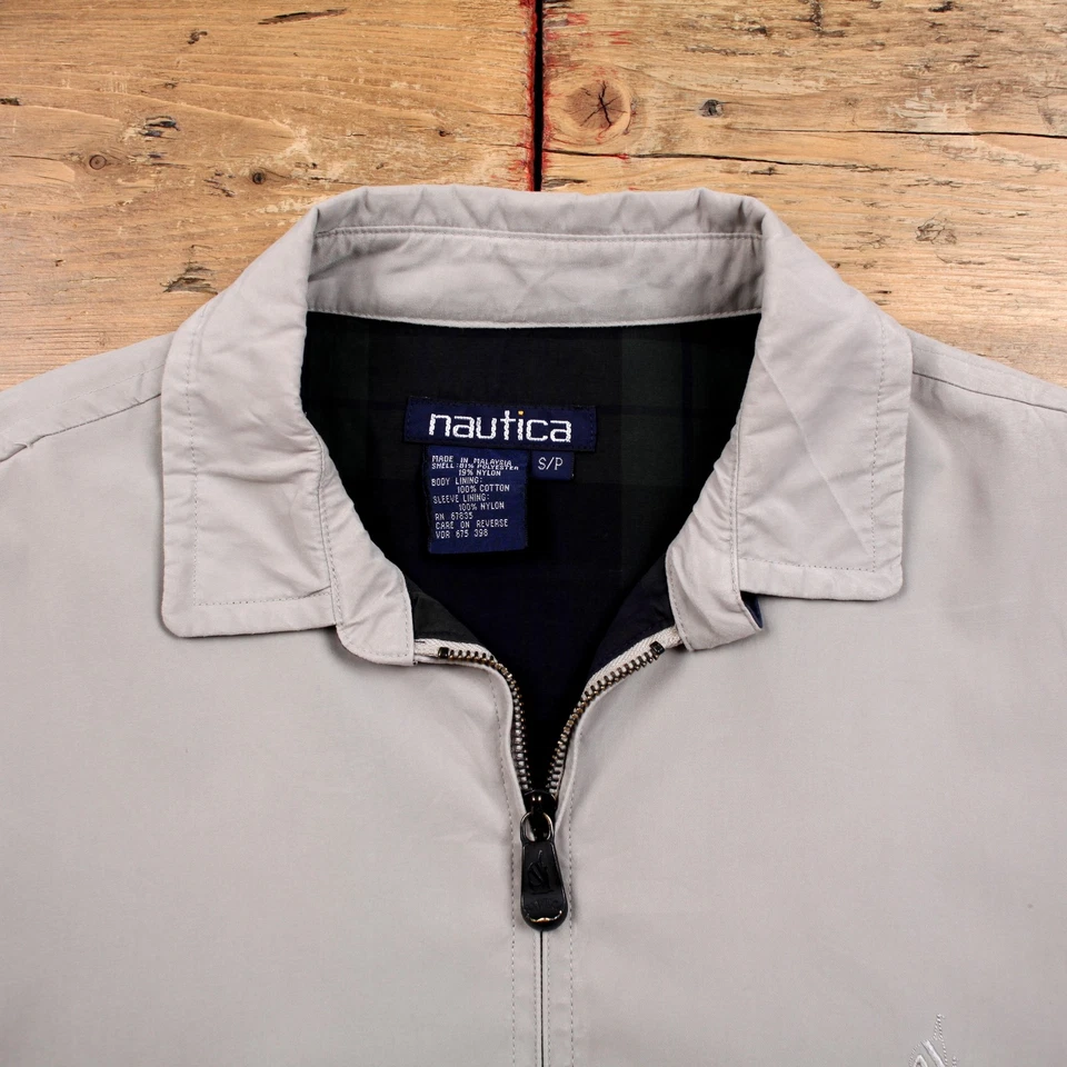 Vintage Nautica Windbreaker Jacket S Bomber Beige - Image 3 of 4
