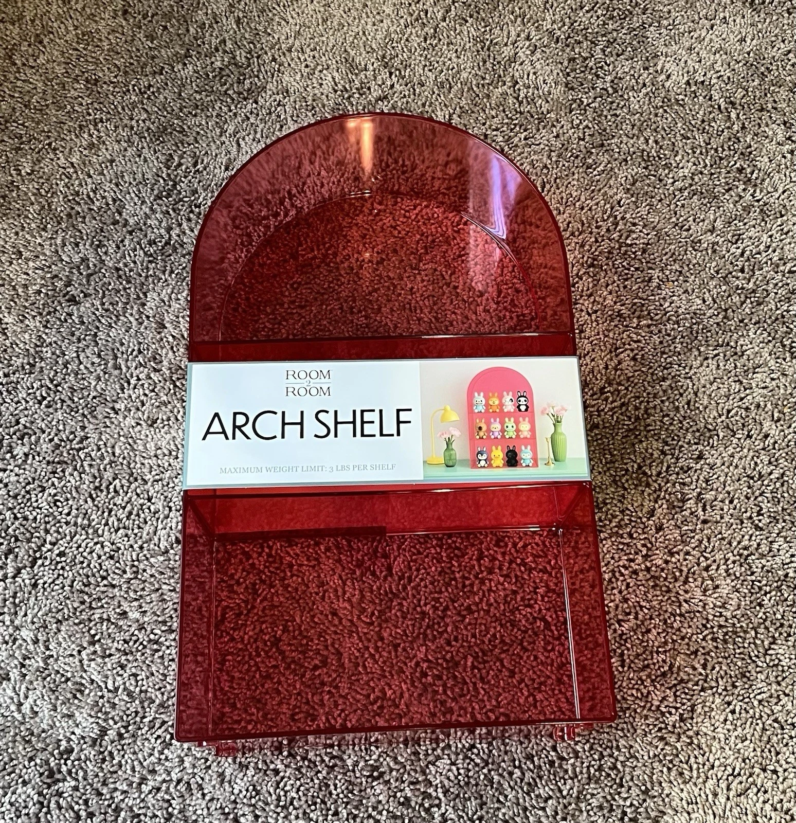 Room 2 Room Arch Shelf Wall Display Decor Acrylic Indoor 3 lb Limit