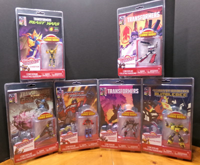 RARE COMPLETE SET OF 6 HARD TO FIND TRANSFORMERS COMIC BOOK ACTION FIGURE PACKS