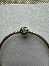 Pandora 925 Silver charm Bangle with Star Clasp