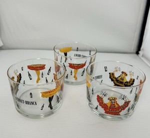 3-Vintage FERNET-BRANCA Dancing Queen Amaro Italian Liqueur Glass