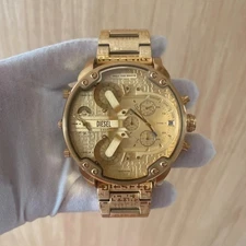  Diesel Mr. Daddy 2.0 Gold Chronograph Men's Watch New Oversized 57mm