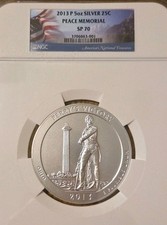 2013 P Giant 5 Oz Silver Peace Memorial Ohio 25c Atb Coin Ngc Ms 70 